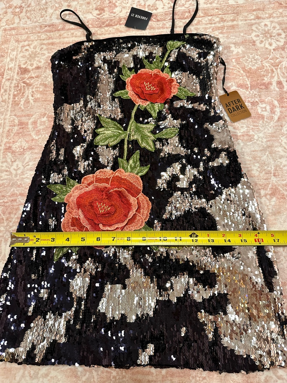 NWT 🌺 Sequins & Flower Appliqué Dress - Picture 10 of 11